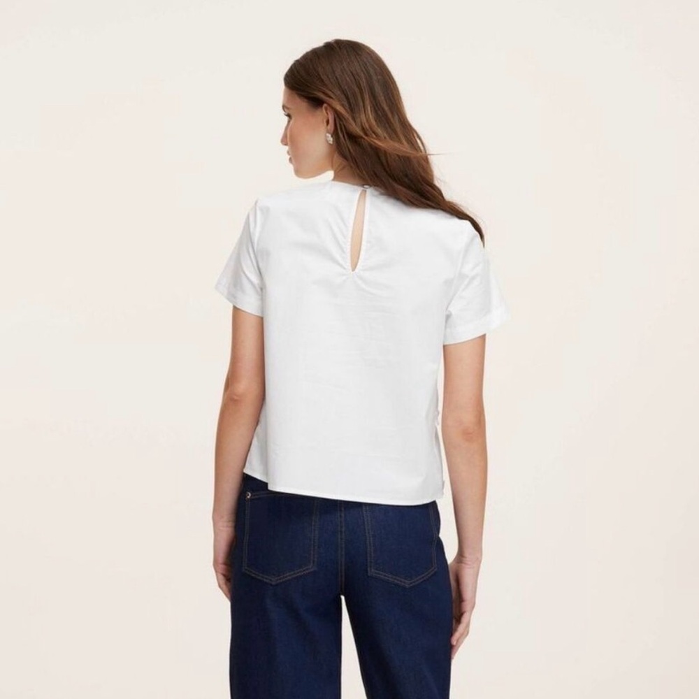 kate spade new york Raised Ribbon Shirt in White Women’s Size XL - Picture 2 of 10